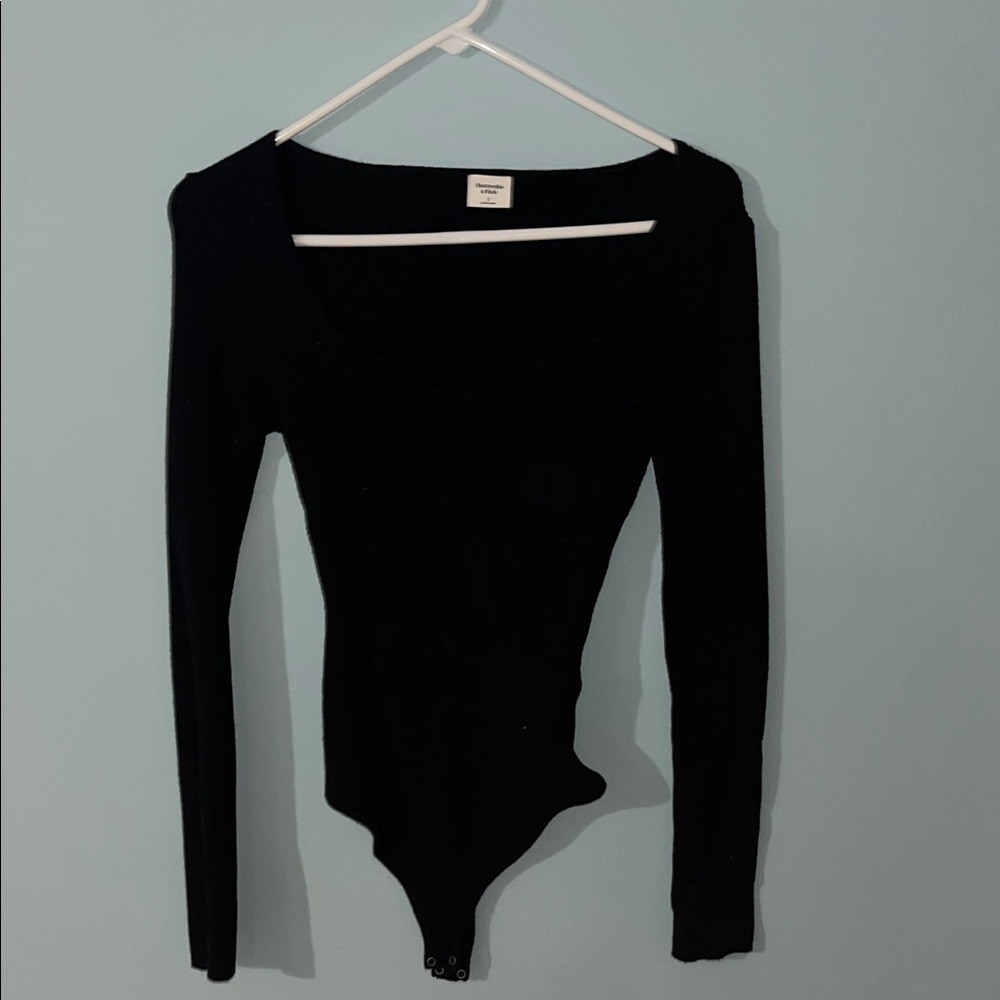 Abercrombie & Fitch Black Long Sleeve Bodysuit